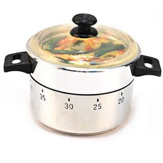 Pressure Cooker Shaped Stainless Steel 60 Minute Kitchen Cooking Mechanical Timer
