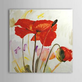 Hand Painted Oil Painting Floral Red Petals with Stretched Frame 1312 FL0030