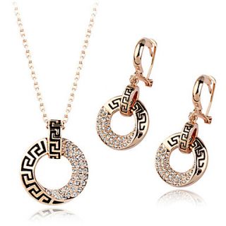 Charming Alloy Gold Plated With Rhinestone Bridal Jewelry Set(Necklace,Earrings)