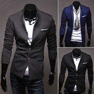 Mens Fashion Rome Fabric Collar Blazer Casual Suit