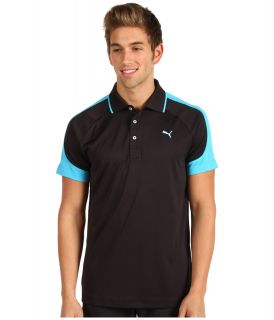 PUMA Golf Colorblock Jaquard Polo 13 Mens Short Sleeve Pullover (Black)