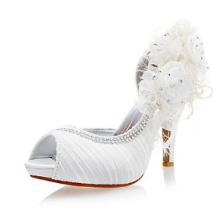 Satin Womens Wedding Stiletto Heel Peep Toe Sandals