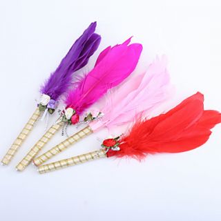 Feather Wedding Pen With Flowers (More Colors)