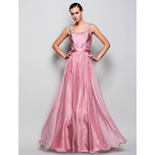 A line/Princess Straps Floor length Chiffon Evening/Prom Dress