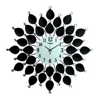 25.5H Floral With Drill Style Wall Clock