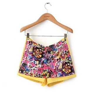 Womens Painted Floral Shorts