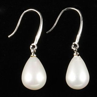 Elegant Alloy Silver Plated with Pearl Womens Earrings
