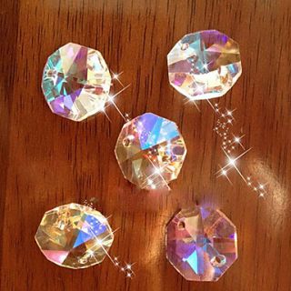 Colorful Octagonal Acrylic Confetti with Two Hole   Set of 100 Pieces