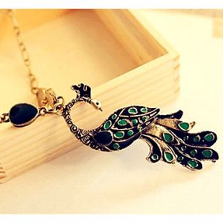 Womens Vintage Peacock Necklace