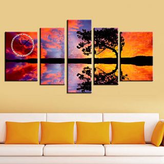 Modern Tree Wall Clock in Canvas 5pcs