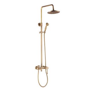 Vintage Style Antique Bronze Finish Shower Faucet with Hand Shower and Round Showerhead