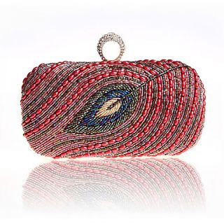 Jiminy Womens Top Grade Embroidery Evening Clutch Bag(Red)