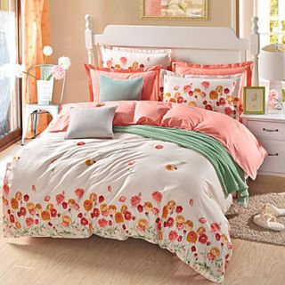 Pinshang Pure Cotton Fresh Flowers Print Four Piece(Screen Color)