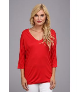 French Connection Classic Mischa Jersey 3/4 Sleeve Womens Long Sleeve Pullover (Red)