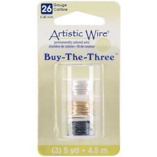 Artistic Wire Buy The Three 3/pkg 26 Gauge Silver/brass/hematite 5 Yd/ea