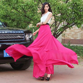 Verragee Elegant Solid Color Long Dress(Fuchsia)