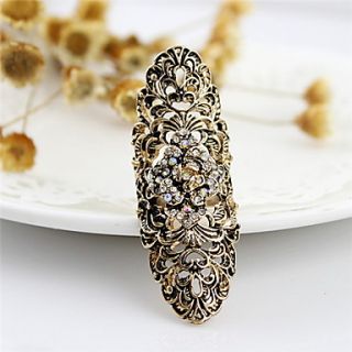 Kayshine Womens Bling Bling Style Rhinestone Studded Alloy Hollow Out Ring