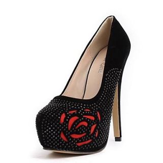 Suede Stiletto Heel Pumps With Imitation Diomand And Print Sole Party Shoes(More Colors)
