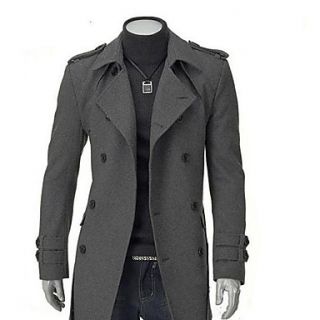 Aowofs Mens Big Size Fashion British Style Tweed Coat(Gray)