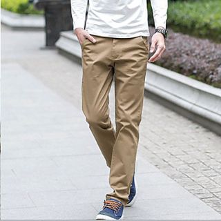GABIERS Mens Korean Casual Cotton Skinny Pants (Khaki)