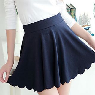 BeiYan Womens Korean Simple Sweet Solid Color Skirt(Navy Blue)