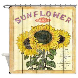  Cute Sunflower Seed Label Shower Curtain  Use code FREECART at Checkout