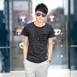 GBS Mens Spring Korean Slim Fit Short T Shirt(Black)
