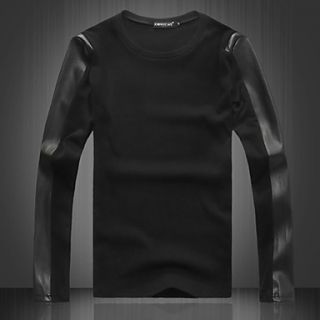HKWB Casual Long Sleeve Joint T Shirt(Black)