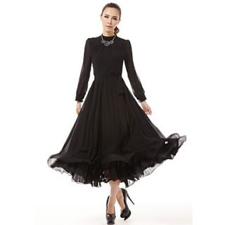 Color Party Womens Vintage Slim Fit Dress (Black)