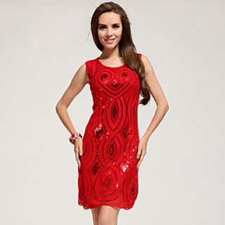 Color Party Womens Colorful Rope Long Dress (Red)
