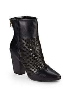Zidane Perforated Ankle Boots   Black