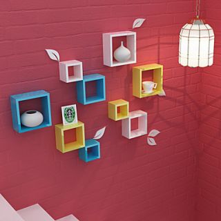 Set of 3 Postmodern Solid Cubic Storage Shelf