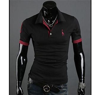 HKWB Casual Big Size Short Sleeve Polo Shirt(Black)