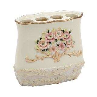 Avanti Rosefan Toothbrush Holder, Ivory