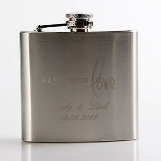Personalized Metal 5 oz Flask   All you need is love
