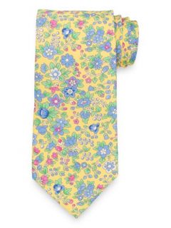 Paul Fredrick Mens Floral Printed Silk Tie