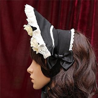 Black cotton white bud silk hat