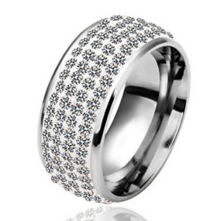 Elegant Alloy And Platium Plated With Cubic Zirconia Rings