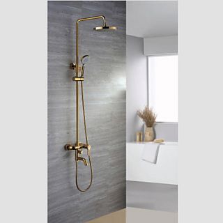 Contemporary Ti PVD Finish Wall Mount Brass Shower Faucets