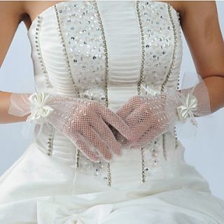 Tulle Fingertips Wrist Length Wedding/Party Glove