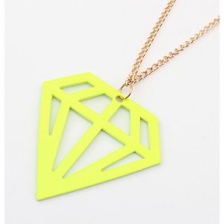 Shadela Diamond Print Yellow Fashion Necklace CX003 4