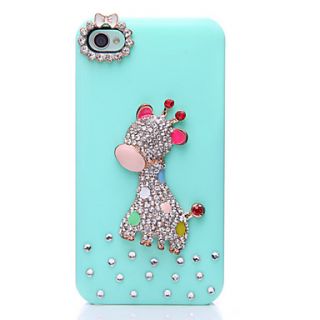 Giraffe Pattern Metal Jewelry Back Case for iPhone 4/4S