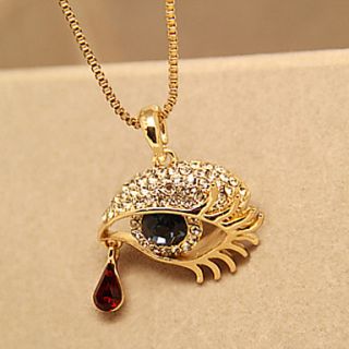 Womens Charming Crystal Tear Pattern Short Necklace