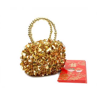 ONDY NewCompact Hand Beaded Evening Bag (Gold)