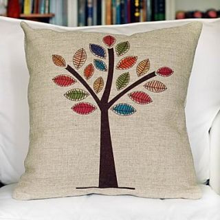 Color Tree Cotton Decorative Pillow Cover