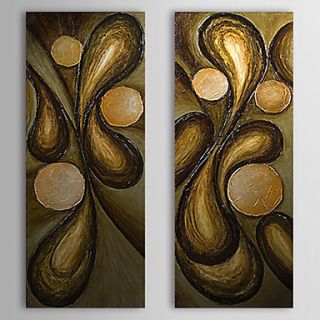 Hand Painted Oil Painting Abstract Bloom with Stretched Frame Set of 2 1311 AB1049