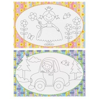 Hortense B. Hewitt Childrens Coloring Mats (Yellow/ blueMaterials PaperIncludes 20 matsDimensions 17 inches x 11 inches x 0.1 inch )