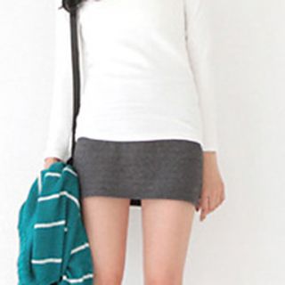 Xiumei Casual Skinny Short Dress(Dark Gray)