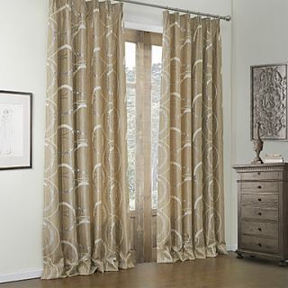 (One Pair) Rococo Linen Jacquard Curve Energy Saving Curtain