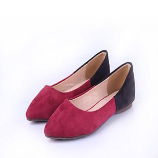 Womens European Contrast Solor Cozy Flat Shoes(Wine)